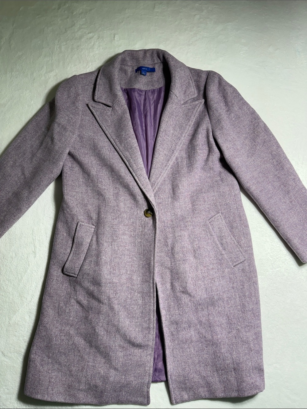 Apt. 9 Lavender Wool-Blend Single-Button Trench Coat